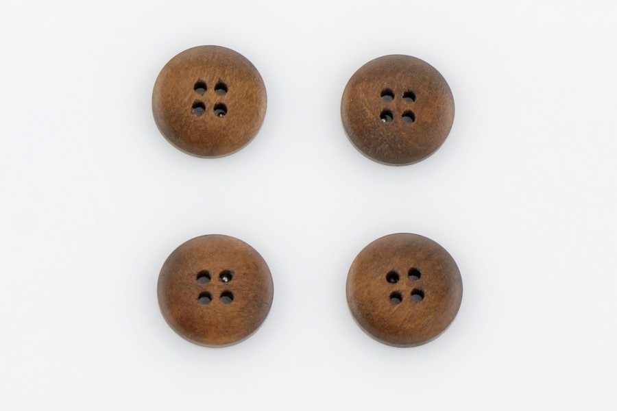 Гудзик 20 мм Mertbutton 4 отвори під дерево коричневий