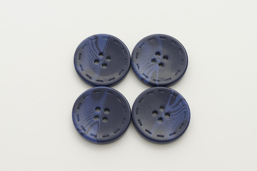 Гудзик 28 мм Mertbutton 4 отвори класичний синій темний