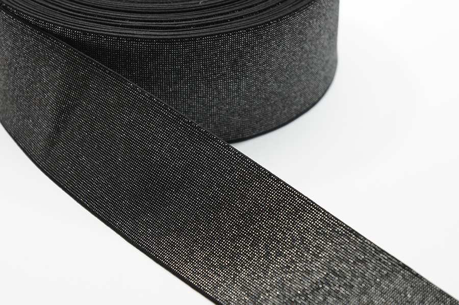 Тасьма еластична 50 мм з люрексом чорний 3348-50-000с