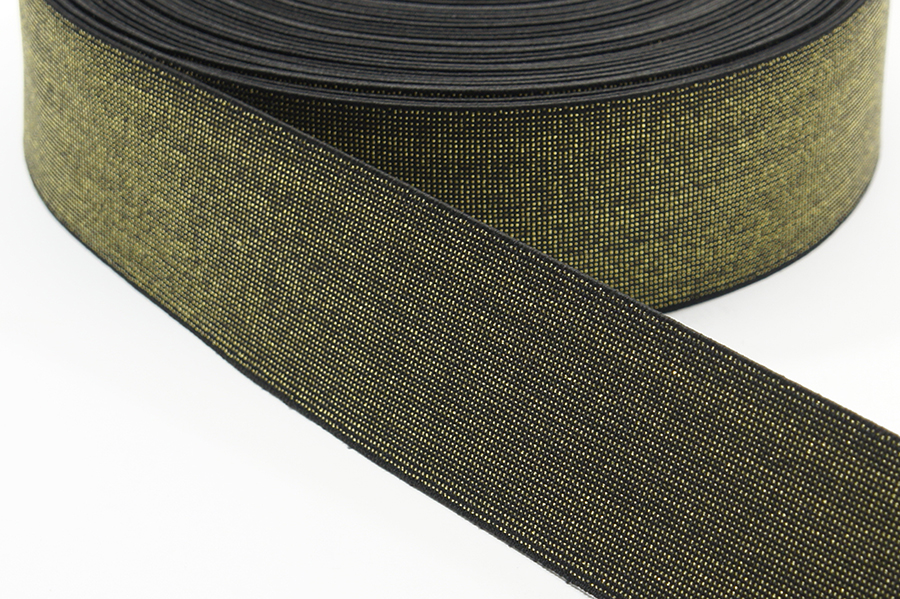 Тасьма еластична 50 мм з люрексом чорний 3352-50-000з