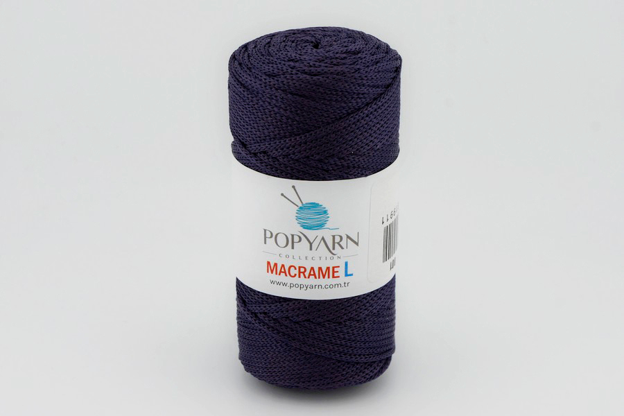 Пряжа POPYARN Macrame L шнур поліпропілен 100% фіолетовий 90м(100гр) 492