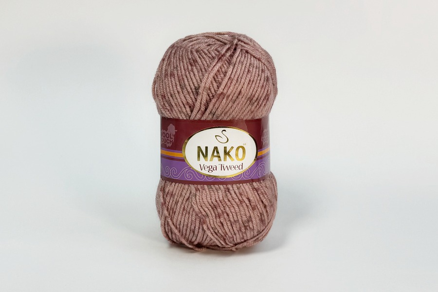 Пряжа NAKO Vega Tweed акрил 100% фрезовий рожевий 195м(100гр) 31760