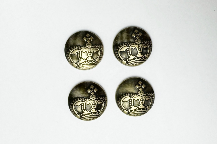 Гудзик на ніжці 25 мм Mertbutton металізований стара латунь 241е