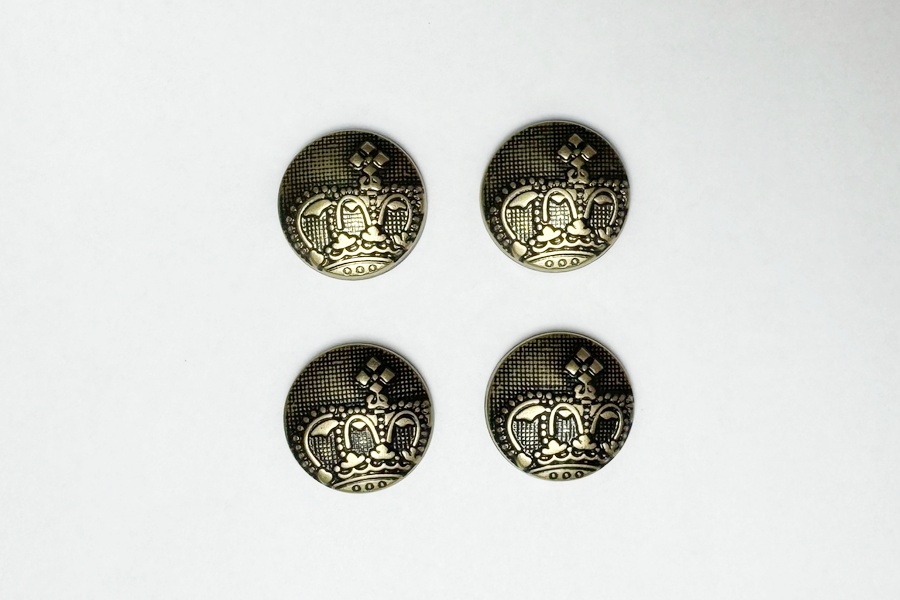 Гудзик на ніжці 23 мм Mertbutton металізований стара латунь 241е