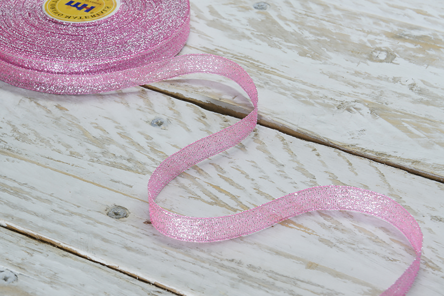 Стрічка люрекс 12 мм MH рожевий