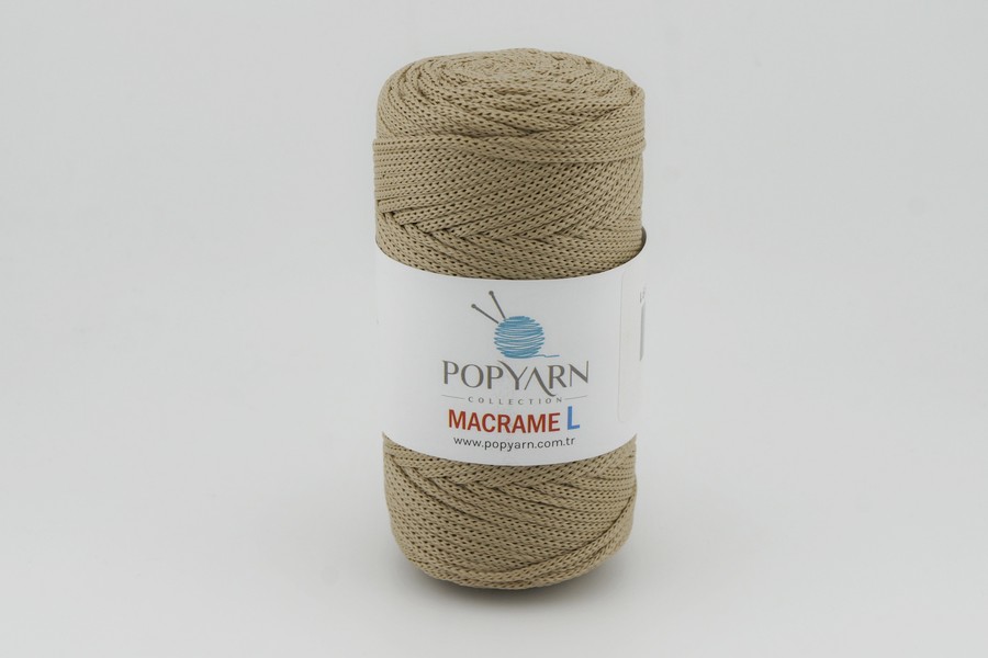 Пряжа POPYARN Macrame L шнур поліпропілен 100% бежевий 90м(100гр) 415
