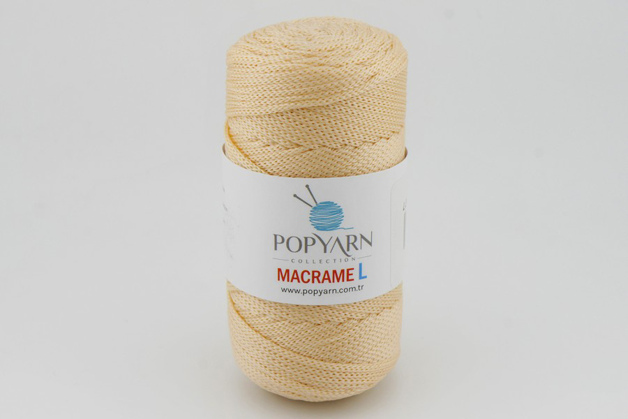 Пряжа POPYARN Macrame L шнур поліпропілен 100% персиковий блідий 90м(100гр)