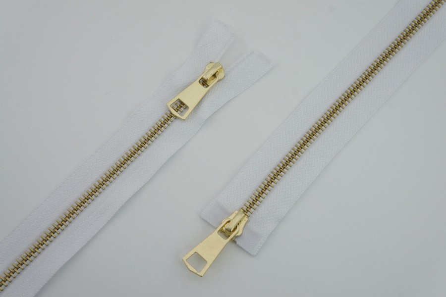 Блискавка MH Тип 5, 2 замка білий 75 см 5MTO-075-501-gold