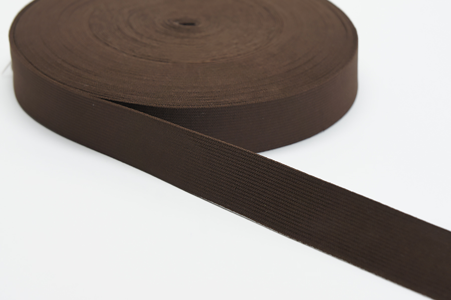 Тасьма еластична 25 мм Лента ткана коричневий