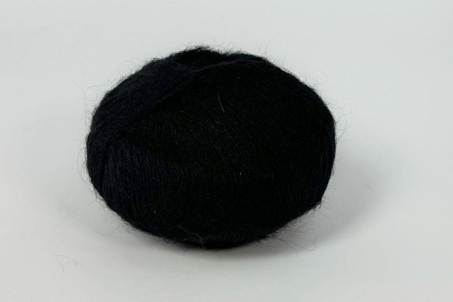 Пряжа Mohair кід мохер 75%, поліамід 25% чорний 200м(25гр)