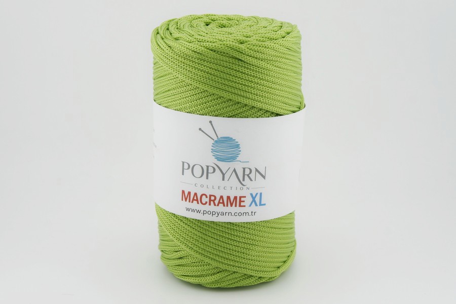Пряжа POPYARN Macrame XL шнур поліпропілен 100% салатовий яскравий 125м(250гр) 459