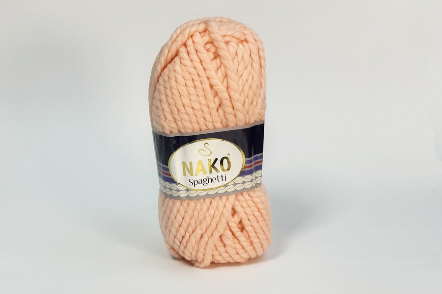 Пряжа NAKO Spaghetti вовна 25%, акрил 75% персиковий блідий 60м(100гр) 11527