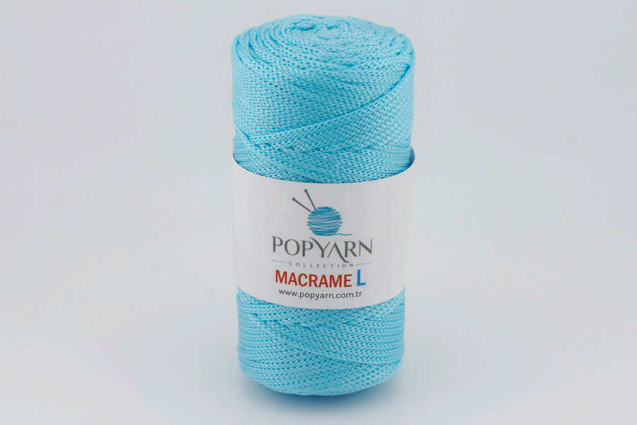 Пряжа POPYARN Macrame L шнур поліпропілен 100% бірюзовий світлий 90м(100гр) 450
