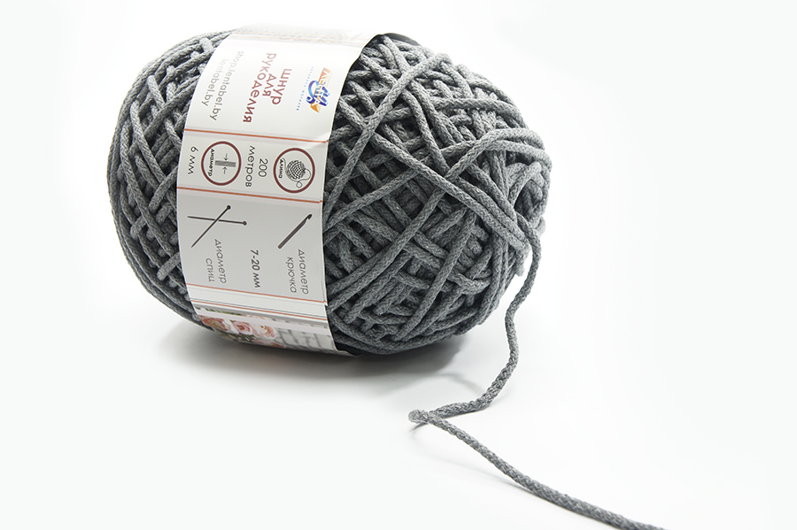 Шнур 6.0 мм для рукоділля Лента сірий світлий 60184/200-924012