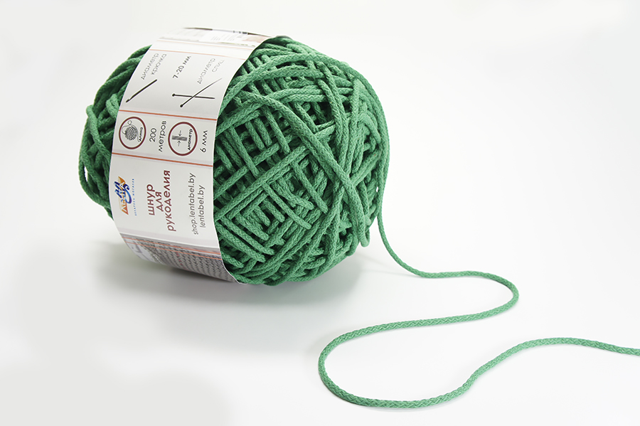 Шнур 6.0 мм для рукоділля Лента зелений