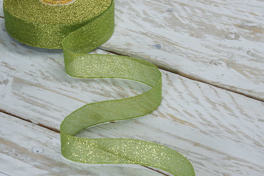 Стрічка люрекс 24 мм MH зелений 6106-3014-24-3362/gold