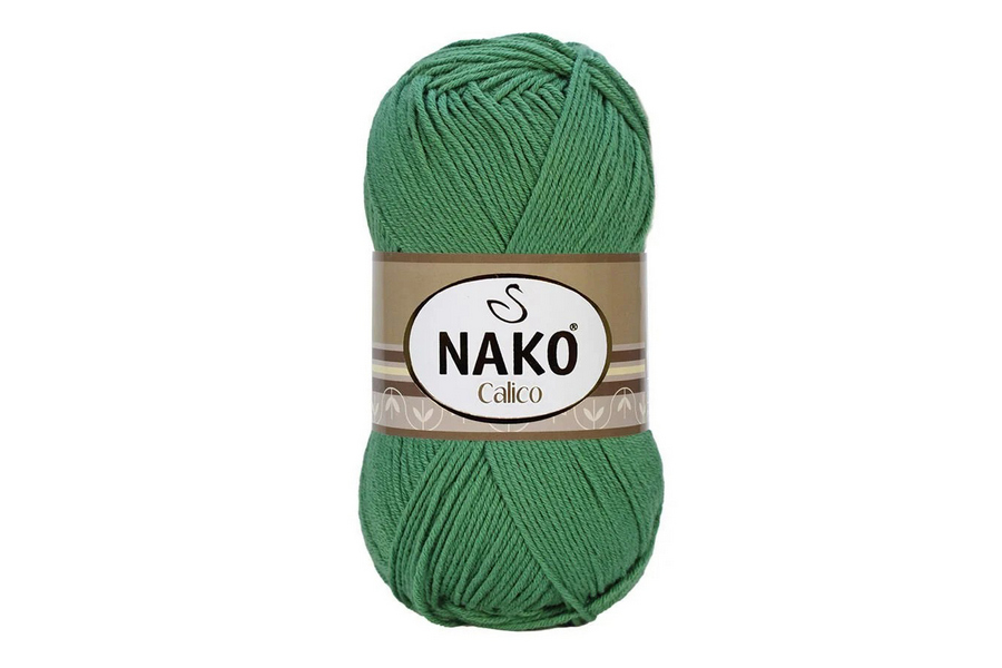 Пряжа NAKO Calico бавовна 50%, акрил 50% зелений 245м(100гр) 11914