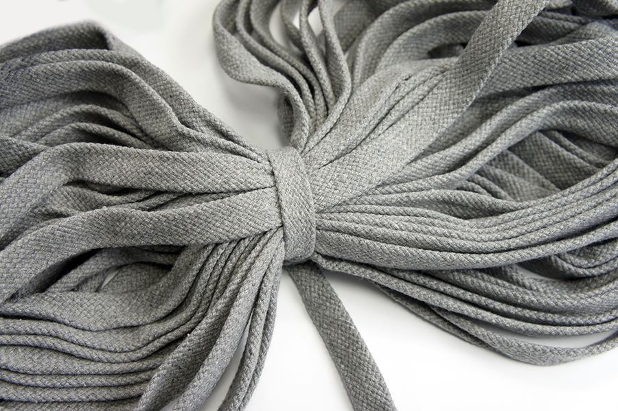 Шнур 20.0 мм для взуття (бавовна) Лента сірий світлий