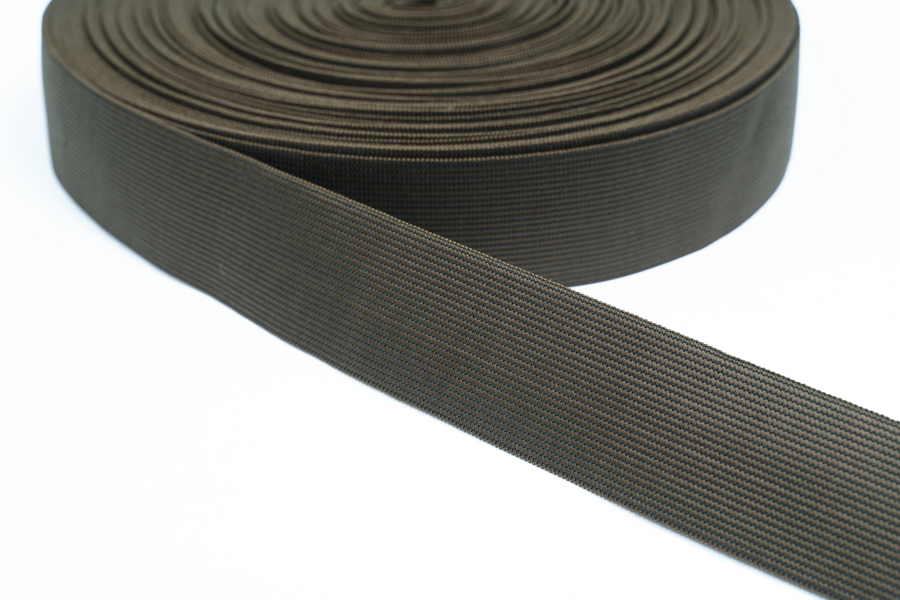 Тасьма еластична 40 мм щільна в'язана болотний темний