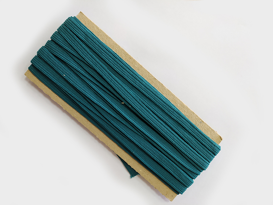 Тасьма еластична 7 мм Лента плетена бірюзовий темний