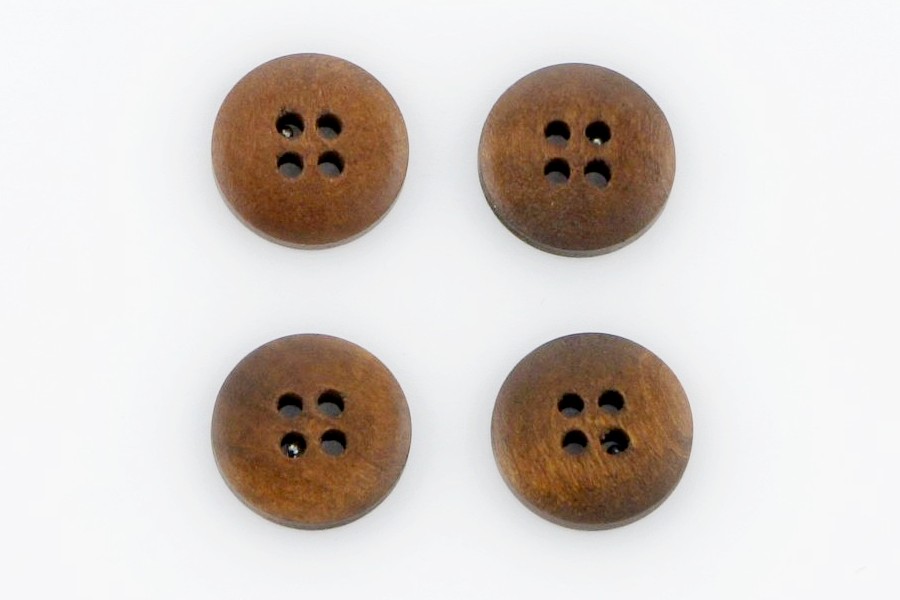 Гудзик 18 мм Mertbutton 4 отвори під дерево коричневий