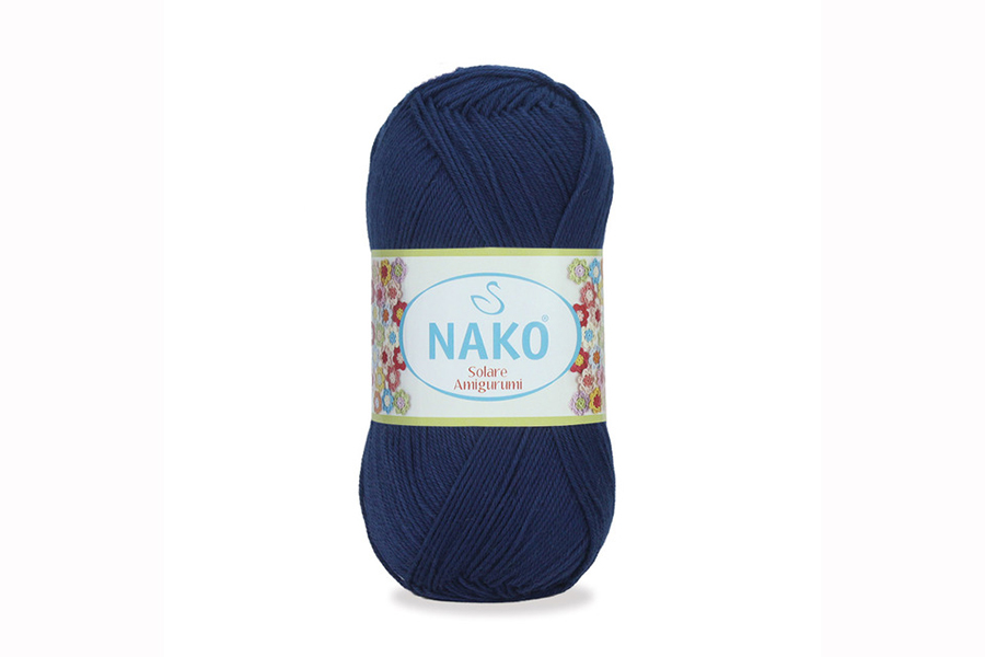 Пряжа NAKO Solare amigurumi бавовна 100% синій темний 270м(100гр)