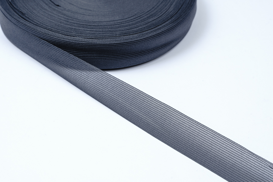 Тасьма 32 мм в'язана сірий темний