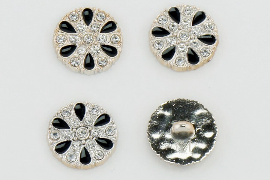 Гудзик на ніжці 21 мм Mertbutton металізований чорний TN-09