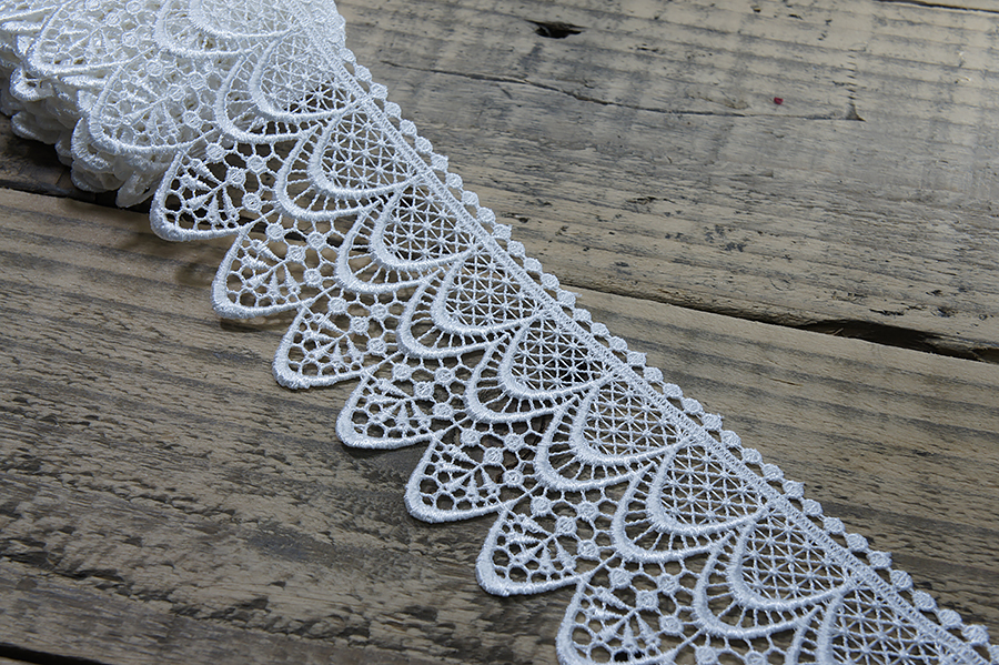 Мереживо гіпюр 70 мм SinemBro біло-молочний 4G4153-70-raw