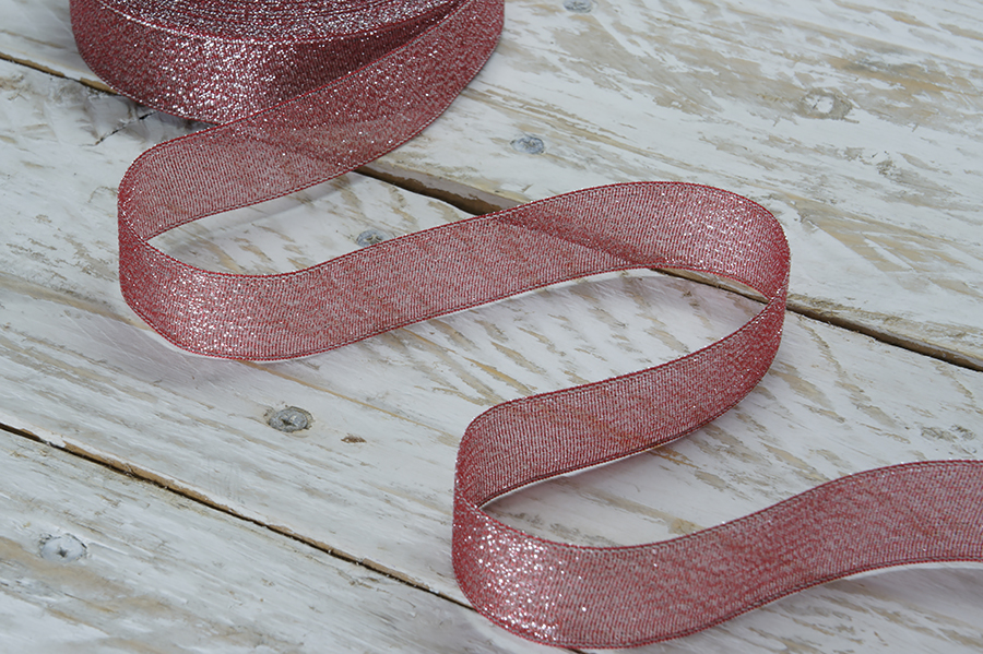 Стрічка люрекс 24 мм MH червоний 6106-3014-24-3342/silver