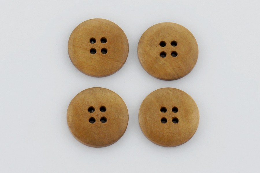 Гудзик 25 мм Mertbutton 4 отвори під дерево бежевий золотистий