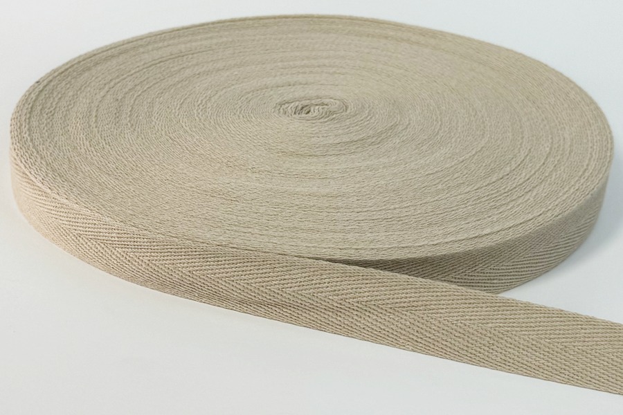 Стрічка кіперна 25 мм бежевий сірий світлий