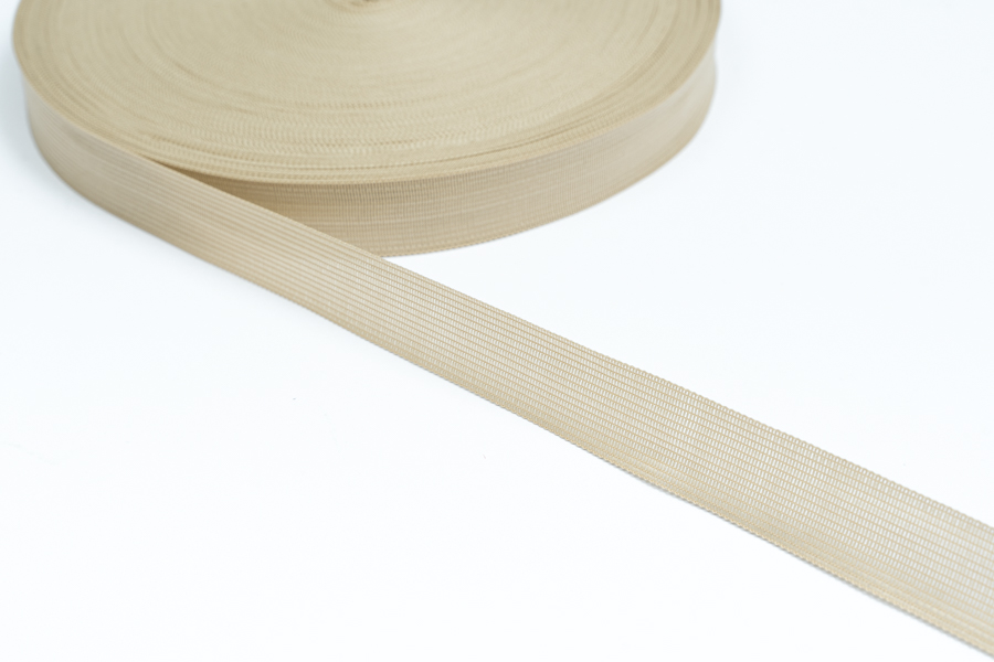Тасьма 23 мм в'язана бежевий золотистий