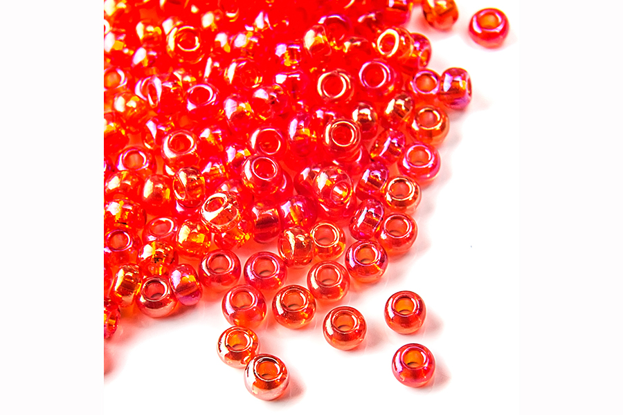 Бісер Preciosa 91050 №10 прозорий райдуга оранжевий рудий темний 2,3 мм