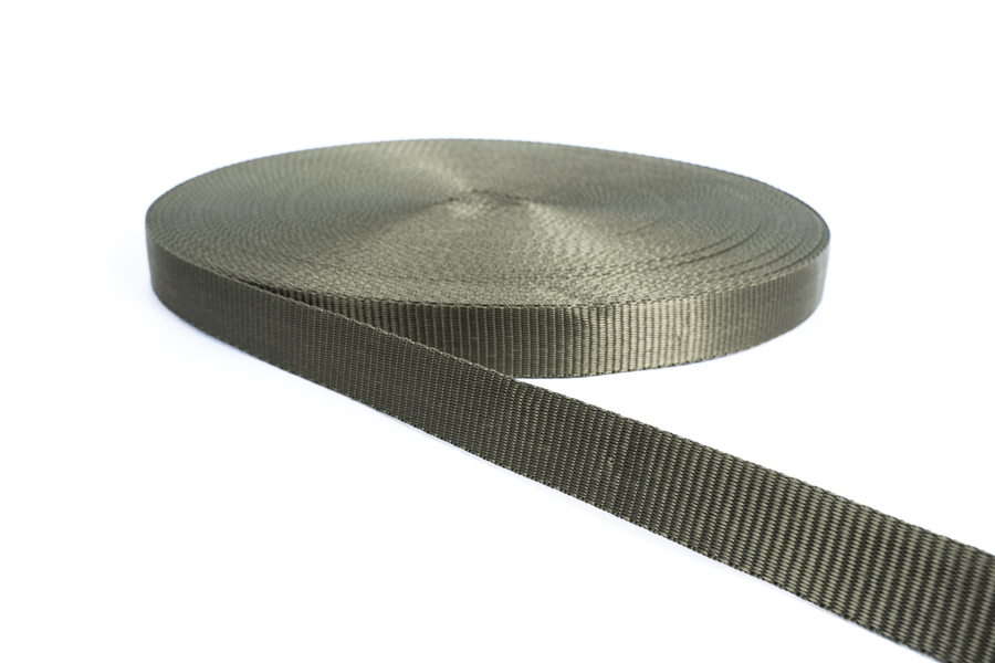 Стрічка 25 мм щільна болотний темний