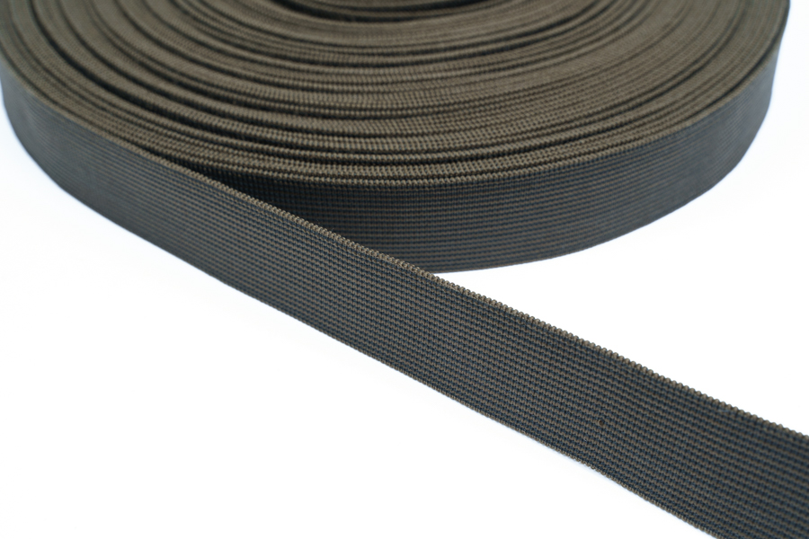 Тасьма еластична 30 мм щільна в'язана болотний темний