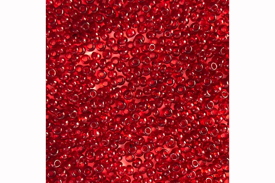 Бісер Preciosa 90090 №10 прозорий кольоровий червоний 2,3 мм