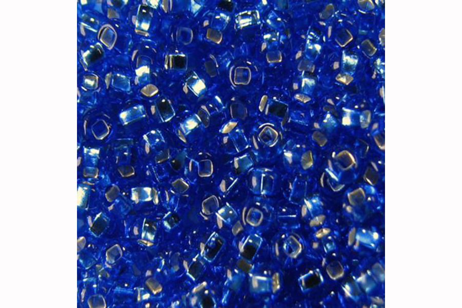 Бісер Preciosa 37050 №10 прозорий срібляста серединка електрик фіолетовий 2,3 мм