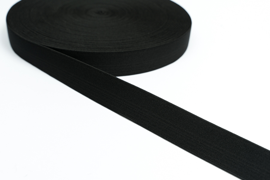 Тасьма еластична 30 мм жаккардова ткана чорний