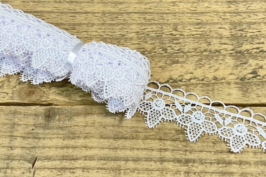 Мереживо гіпюр 35 мм SinemBro білий 4G4026-35-white