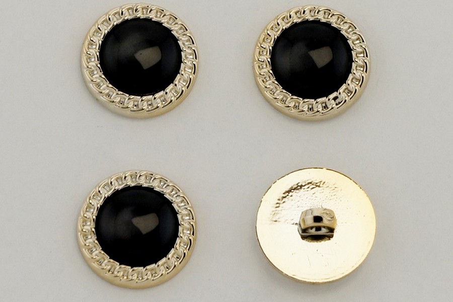 Гудзик на ніжці 21 мм Mertbutton металізований чорний КМ-16 KM-16-01-34-000/gold