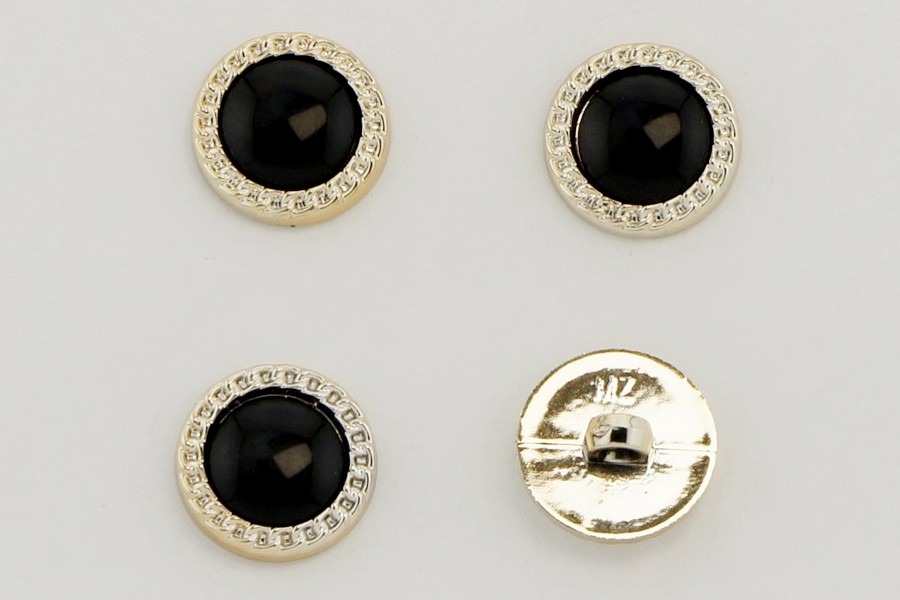 Гудзик на ніжці 18 мм Mertbutton металізований чорний КМ-16 KM-16-01-28-000/gold