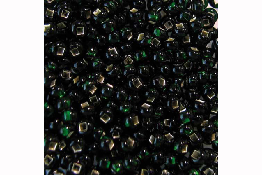 Бісер Preciosa 57150 №10 прозорий срібляста серединка зелений 2,3 мм