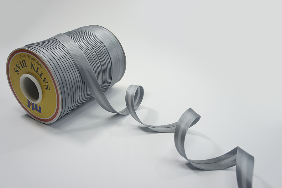 Бейка 16 мм MH сатинова (атласна), підвернута сірий 8116-6139-1038