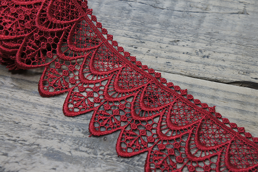 Мереживо гіпюр 70 мм SinemBro червоний 4G4153-70-1324