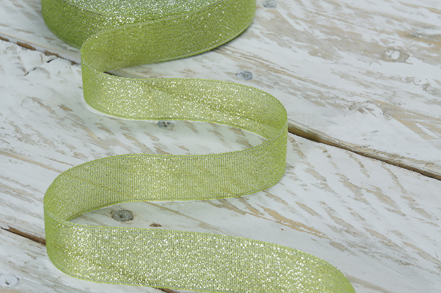 Стрічка люрекс 24 мм MH салатовий