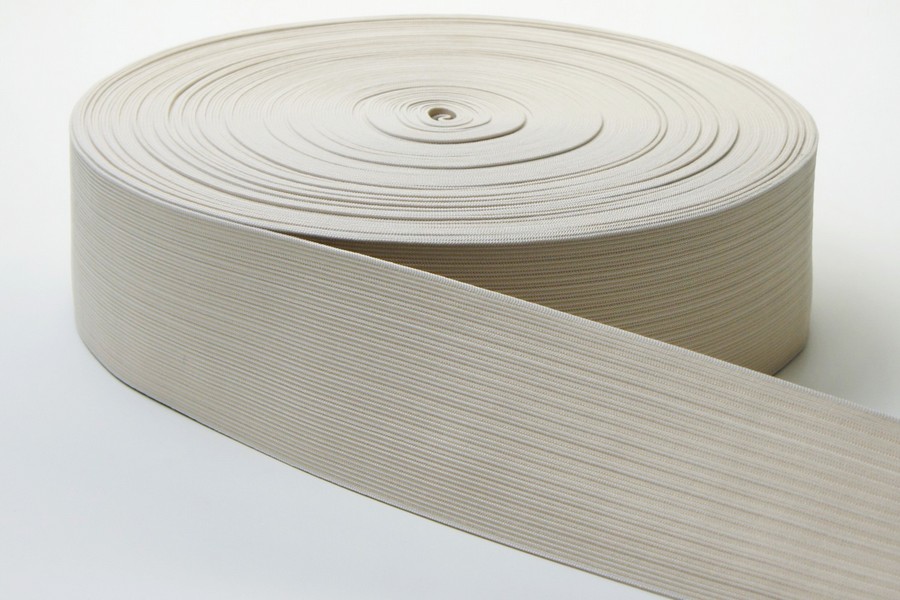 Тасьма еластична 80 мм бандажна в'язана бежевий