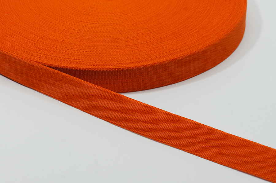 Тасьма 20 мм Лента ткана оранжевий темний
