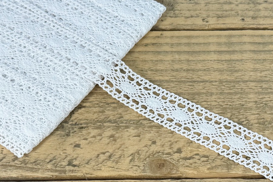 Мереживо бавовна 28 мм MH білий