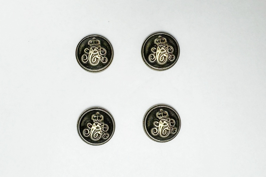 Гудзик на ніжці 15 мм Mertbutton металізований стара латунь 257е